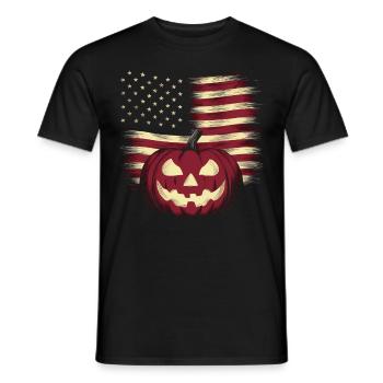 Halloween Costume Zombie Pumpkin Blood Spirit Party - Men's T-Shirt - black - Front - AI Model Male 178 light (178cm)