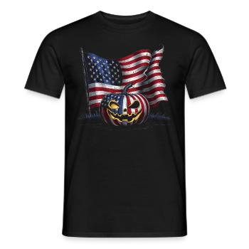 Halloween Costume Zombie Pumpkin Blood Spirit Party - Men's T-Shirt - black - Front - AI Model Male 178 light (178cm)