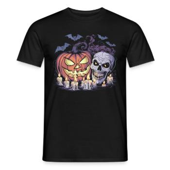 Halloween Costume Zombie Pumpkin Blood Spirit Party - Men's T-Shirt - black - Front - AI Model Male 178 light (178cm)