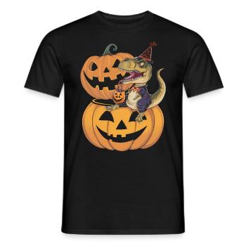 Halloween Costume Zombie Pumpkin Blood Spirit Party - Men's T-Shirt - black - Front - AI Model Male 178 light (178cm)