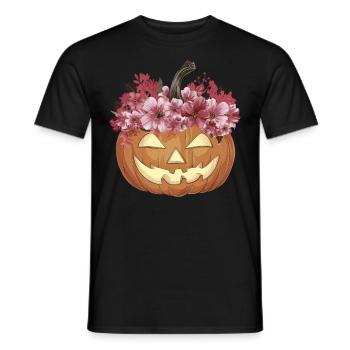 Halloween Costume Zombie Pumpkin Blood Spirit Party - Men's T-Shirt - black - Front - AI Model Male 178 light (178cm)