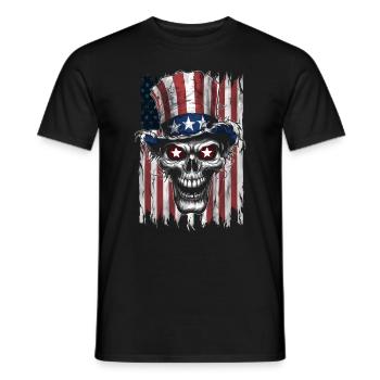 Halloween, Squelette, Effrayant, Effrayant, Horreur, Fête - T-shirt homme - noir - Devant - AI Model Male 178 light (178cm)