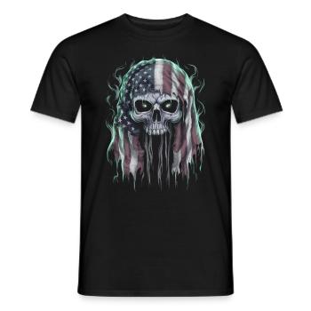 Halloween, Squelette, Effrayant, Effrayant, Horreur, Fête - T-shirt homme - noir - Devant - AI Model Male 178 light (178cm)