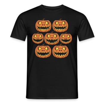 Halloween Kostüm Kürbis Scary Spooky Horror Party - Männer T-Shirt - Schwarz - Vorne - AI Model Male 178 light (178cm)