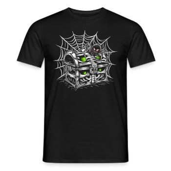 Halloween Kostüm Kürbis Scary Spooky Horror Party - Männer T-Shirt - Schwarz - Vorne - AI Model Male 178 light (178cm)