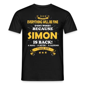 Everything will be fine Simon Is back - Männer T-Shirt - Schwarz - Vorne - AI Model Male 178 light (178cm)