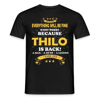 Tout ira bien Thilo est de retour - T-shirt homme - noir - Devant - AI Model Male 178 light (178cm)