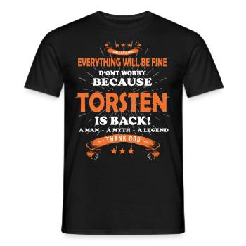 Tout ira bien Torsten est de retour - T-shirt homme - noir - Devant - AI Model Male 178 light (178cm)