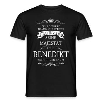 Sa Majesté Benoît XVI entre dans la salle - T-shirt homme - noir - Devant - AI Model Male 178 light (178cm)