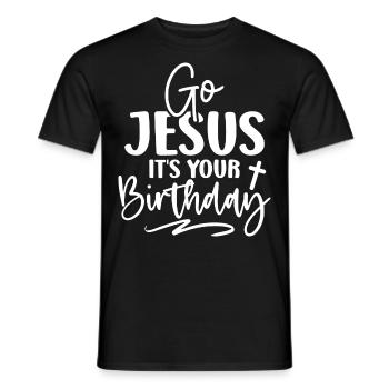 Jésus Dieu Bible Église Foi chrétienne Croire - T-shirt homme - noir - Devant - AI Model Male 178 light (178cm)
