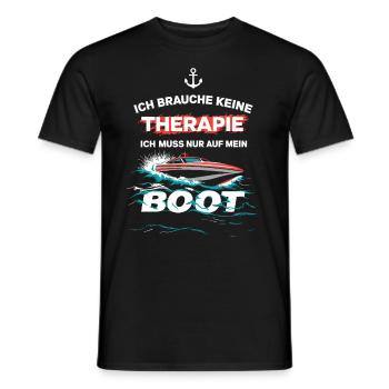 Ich Muss Nur Auf Mein Boot für einen - Männer T-Shirt - Schwarz - Vorne - AI Model Male 178 light (178cm)