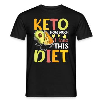 Keto Know How Much I Love This Diet für einen - Männer T-Shirt - Schwarz - Vorne - AI Model Male 178 light (178cm)
