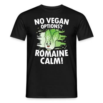 No Vegan Options Romaine Calm für Veganer und - Männer T-Shirt - Schwarz - Vorne - AI Model Male 178 light (178cm)