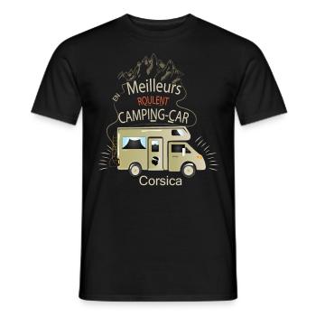 Corsica Camping Car France - Männer T-Shirt - Schwarz - Vorne - AI Model Male 178 light (178cm)
