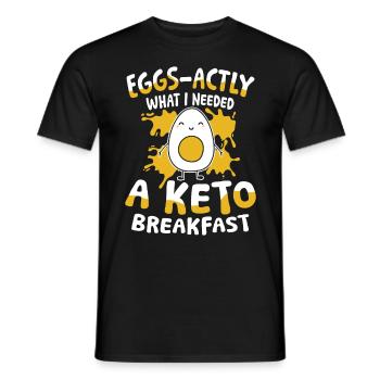 Eggs-actly What I Needed a Keto Breakfast - Männer T-Shirt - Schwarz - Vorne - AI Model Male 178 light (178cm)