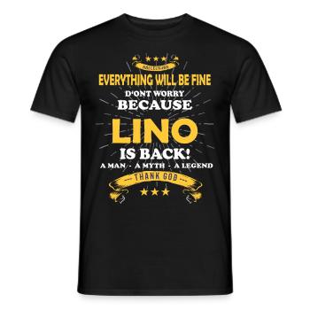 Tout ira bien Lino est de retour - T-shirt homme - noir - Devant - AI Model Male 178 light (178cm)