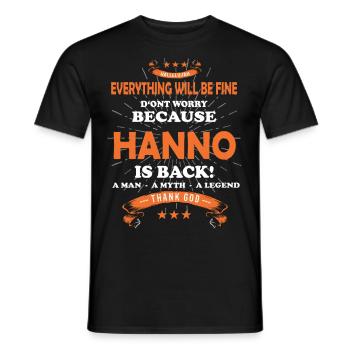 Everything will be fine Hanno Is back - Men's T-Shirt - black - Front - AI Model Male 178 light (178cm)