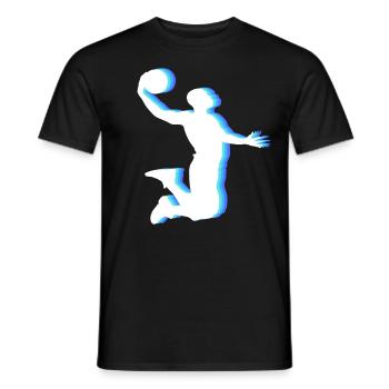 Basketball Tshirt B-Ball Dunking Rebound Player - Men's T-Shirt - black - Front - AI Model Male 178 light (178cm)