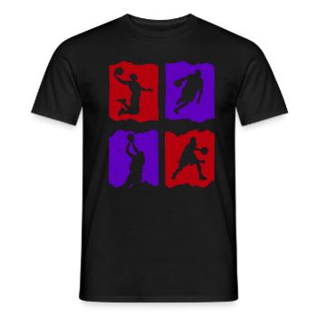 Basketball Tshirt B-Ball Dunking Rebound Player - Men's T-Shirt - black - Front - AI Model Male 178 light (178cm)
