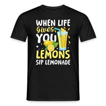 When life gives you lemons sip lemonade - Männer T-Shirt - Schwarz - Vorne - AI Model Male 178 light (178cm)