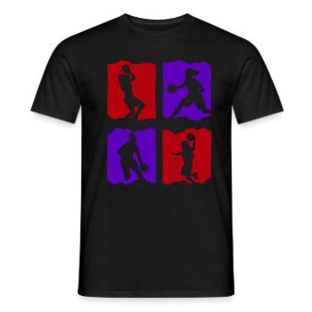 Basketball Tshirt B-Ball Dunking Rebound Player - Men's T-Shirt - black - Front - AI Model Male 178 light (178cm)