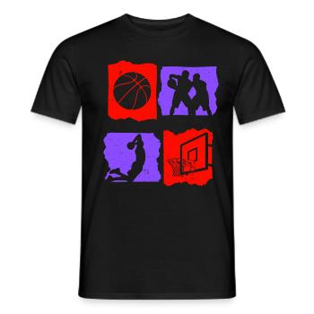 Basketball Tshirt B-Ball Dunking Rebound Player - Men's T-Shirt - black - Front - AI Model Male 178 light (178cm)