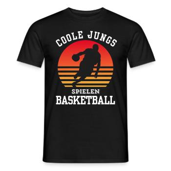 Basketball Tshirt B-Ball Dunking Rebound Player - Men's T-Shirt - black - Front - AI Model Male 178 light (178cm)
