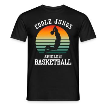 Basketball Tshirt B-Ball Dunking Rebound Player - Men's T-Shirt - black - Front - AI Model Male 178 light (178cm)