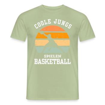 Basketball Tshirt B-Ball Dunking Rebound Player - Men's T-Shirt - sage - Front - AI Model Male 178 light (178cm)