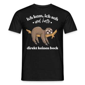 Funny Tshirt Funny Humor Sarcasm Lazy Fun - Men's T-Shirt - black - Front - AI Model Male 178 light (178cm)
