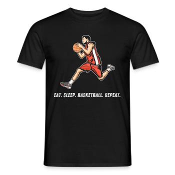 Basketball Tshirt B-Ball Dunking Rebound Player - Men's T-Shirt - black - Front - AI Model Male 178 light (178cm)