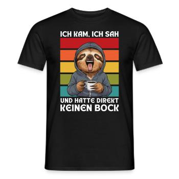 Funny Tshirt Funny Humor Sarcasm Lazy Fun - Men's T-Shirt - black - Front - AI Model Male 178 light (178cm)