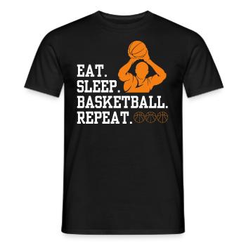 Basketball Tshirt B-Ball Dunking Rebound Player - Men's T-Shirt - black - Front - AI Model Male 178 light (178cm)