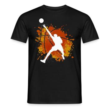 Basketball Tshirt B-Ball Dunking Rebound Player - Men's T-Shirt - black - Front - AI Model Male 178 light (178cm)