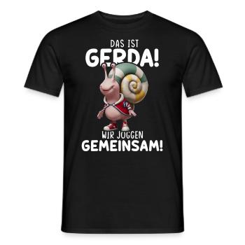Funny Tshirt Humor Lazy Fun Sport Running Work - Men's T-Shirt - black - Front - AI Model Male 178 light (178cm)