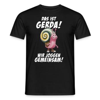 Funny Tshirt Humor Lazy Fun Sport Running Work - Men's T-Shirt - black - Front - AI Model Male 178 light (178cm)