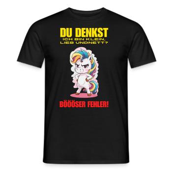 Licorne Tshirt Drôle Drôle Humour Femmes Mignon - T-shirt homme - noir - Devant - AI Model Male 178 light (178cm)