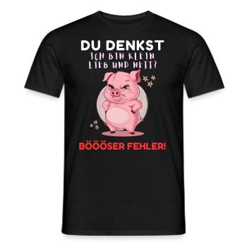 Pig Tshirt Funny Funny Humor Women Cute - Men's T-Shirt - black - Front - AI Model Male 178 light (178cm)