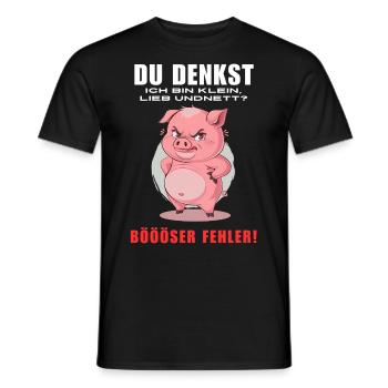 Pig Tshirt Funny Funny Humor Women Cute - Men's T-Shirt - black - Front - AI Model Male 178 light (178cm)