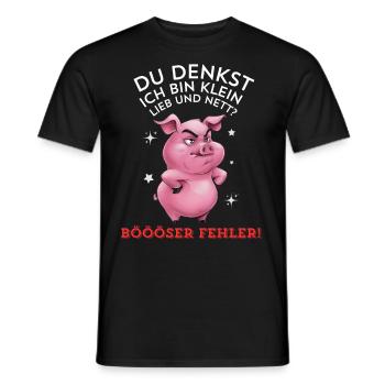 Pig Tshirt Funny Funny Humor Women Cute - Men's T-Shirt - black - Front - AI Model Male 178 light (178cm)
