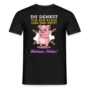 Pig Tshirt Funny Funny Humor Women Cute - Men's T-Shirt - black - Front - AI Model Male 178 light (178cm)
