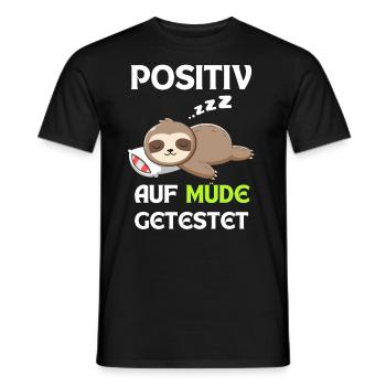 Lazy Tshirt Funny Funny Humor Sarcasm Tired - Men's T-Shirt - black - Front - AI Model Male 178 light (178cm)