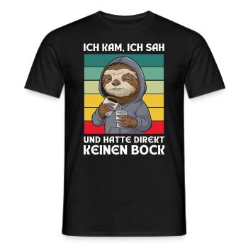 Funny Gift Sloth Funny Humor Lazy Fun - Men's T-Shirt - black - Front - AI Model Male 178 light (178cm)