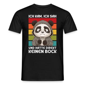 Funny Gift Panda Funny Humor Lazy Fun - Men's T-Shirt - black - Front - AI Model Male 178 light (178cm)