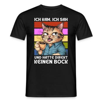Drôle Cadeau Chat Drôle Humour Paresseux Fun - T-shirt homme - noir - Devant - AI Model Male 178 light (178cm)