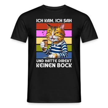 Drôle Cadeau Chat Drôle Humour Paresseux Fun - T-shirt homme - noir - Devant - AI Model Male 178 light (178cm)