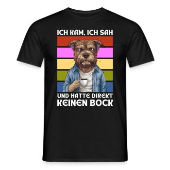 Funny Gift Dog Funny Humor Lazy Fun - Men's T-Shirt - black - Front - AI Model Male 178 light (178cm)