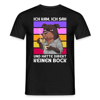 Funny Gift Dog Funny Humor Lazy Fun - Men's T-Shirt - black - Front - AI Model Male 178 light (178cm)