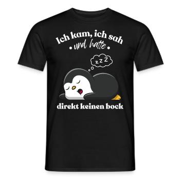 Funny Gift Penguin Funny Humor Lazy Fun - Men's T-Shirt - black - Front - AI Model Male 178 light (178cm)