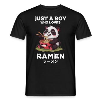 Nouilles Ramen Chibi Asie Soupe de nouilles Panda Anime - T-shirt homme - noir - Devant - AI Model Male 178 light (178cm)
